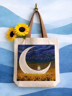 Dreamer on the Moon Canvas Tote