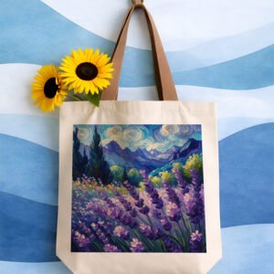 Starry Lavender Valley Art Tote