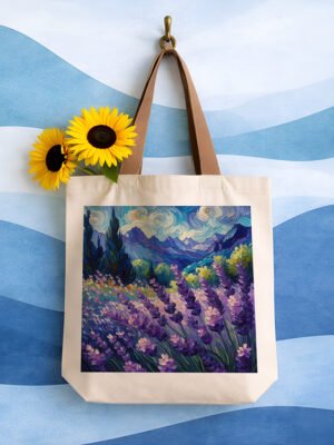 Starry Lavender Valley Art Tote