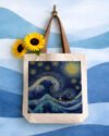 Starry Sky Sailing Canvas Tote
