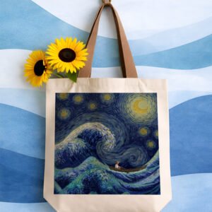 Starry Sky Sailing Canvas Tote