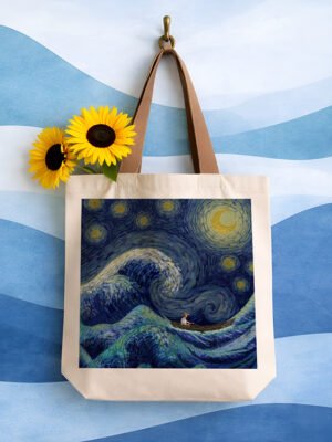 Starry Sky Sailing Canvas Tote